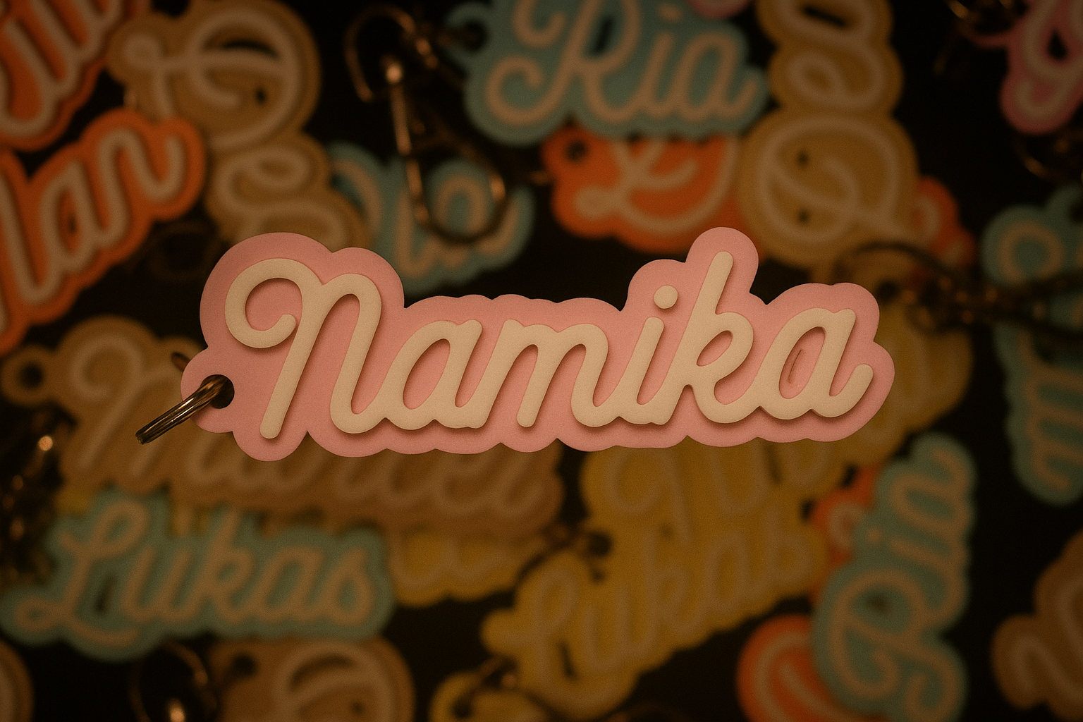 Personalisierter Namens-Anhänger – Dein Name in 2 Farben (ab 7 Stk)